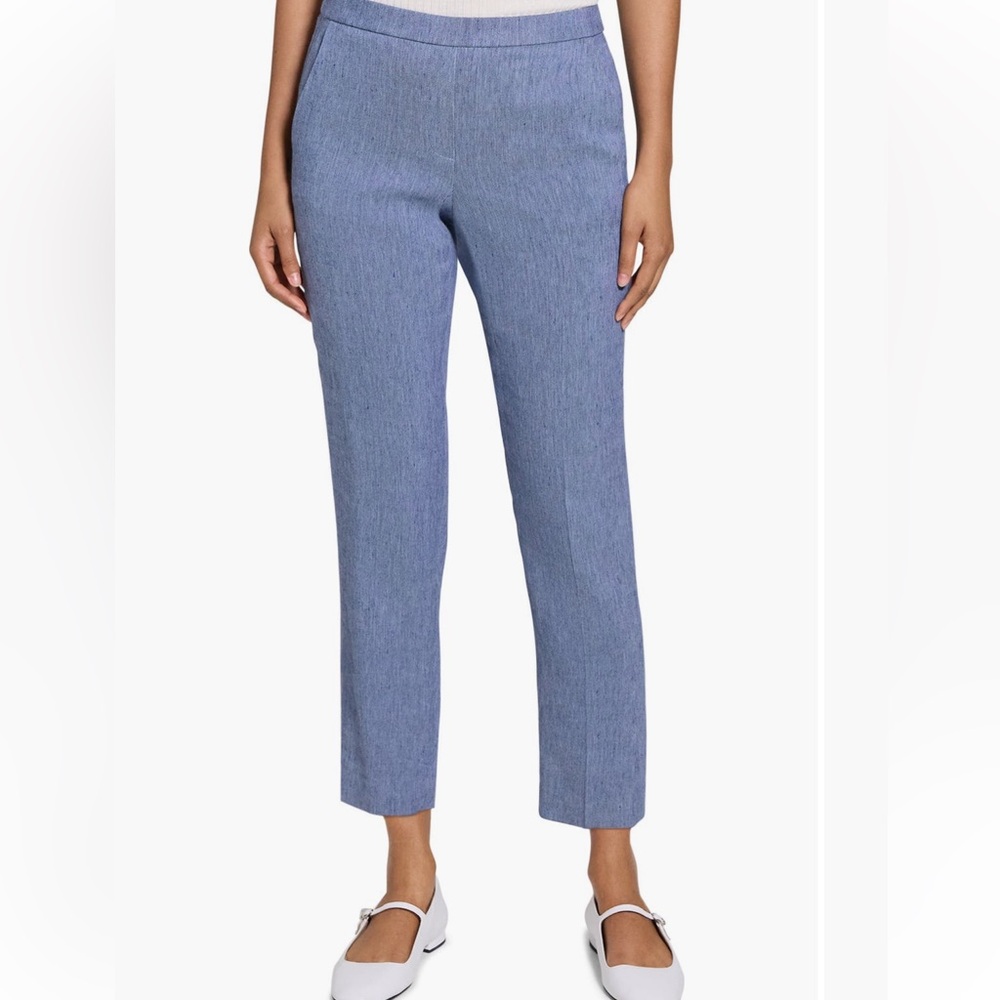 Theory NWT Treeca pull on linen blend cropped pants